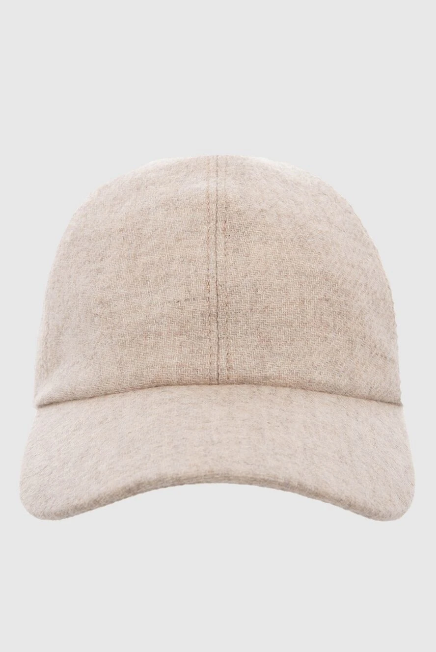 Cesare di Napoli man beige cashmere cap for men купить с ценами и фото 166499 - photo 1