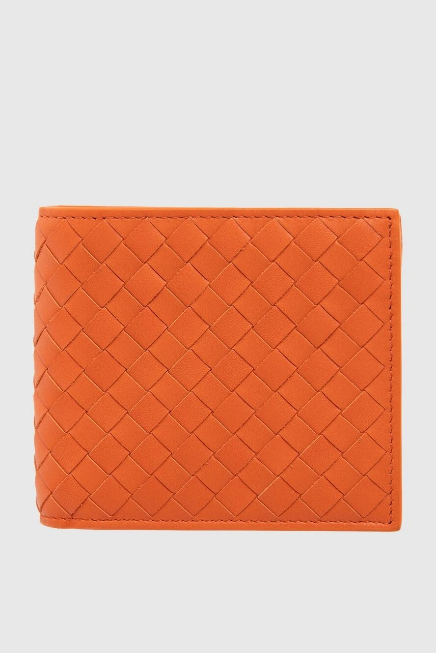 Bottega Veneta man leather wallet orange for men купить с ценами и фото 166501 - photo 1