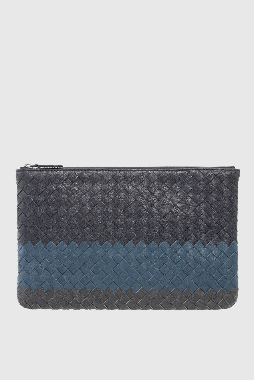 Bottega Veneta man men's clutch bag made of genuine leather blue купить с ценами и фото 166537 - photo 1