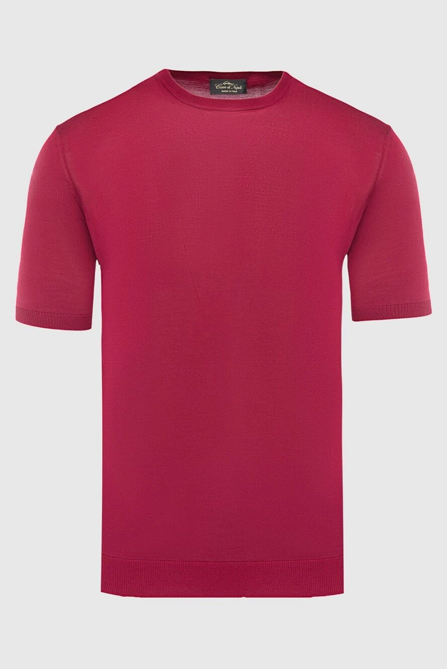 Cesare di Napoli man red silk short sleeve jumper for men купить с ценами и фото 166567 - photo 1