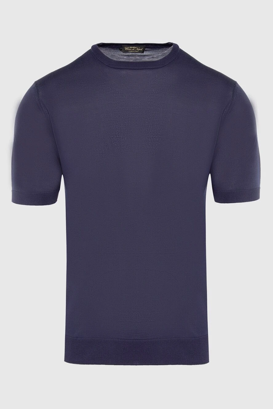 Cesare di Napoli man silk short sleeve jumper purple for men купить с ценами и фото 166583 - photo 1