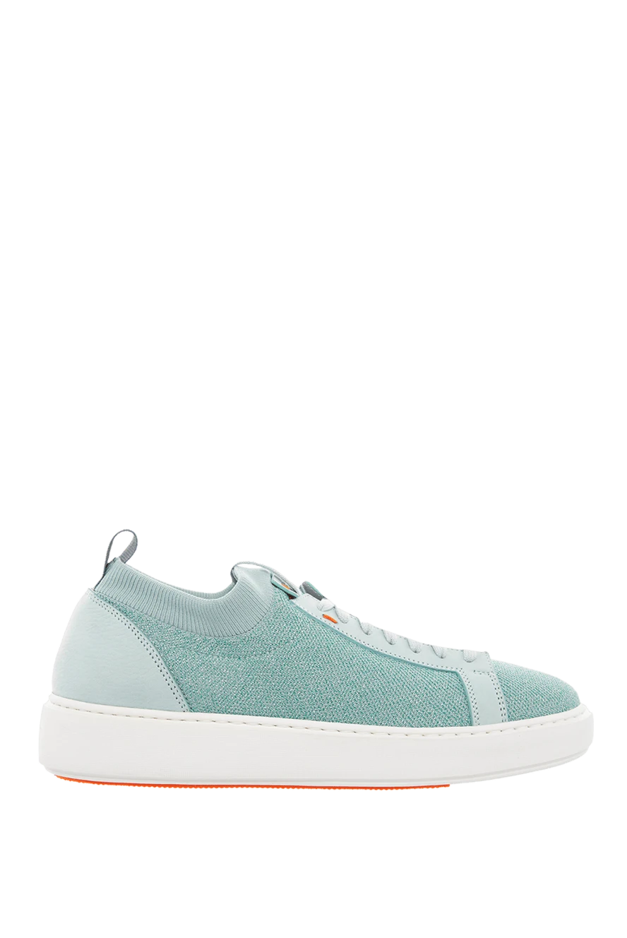 Santoni woman green leather and textile sneakers for women купить с ценами и фото 166676 - photo 1