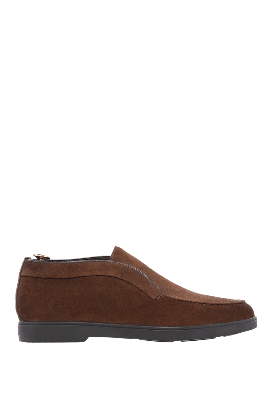 Santoni man brown nubuck loafers for men купить с ценами и фото 166747 - photo 1