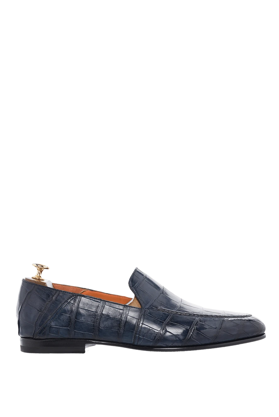 Santoni man men's loafers made of crocodile leather, blue купить с ценами и фото 166758 - photo 1