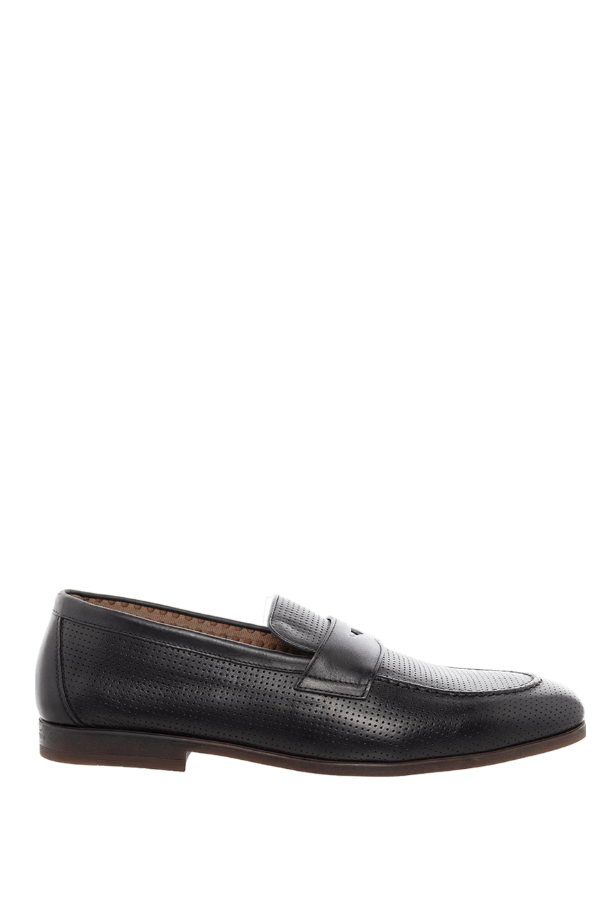 Doucal`s man black leather loafers for men купить с ценами и фото 166771 - photo 1