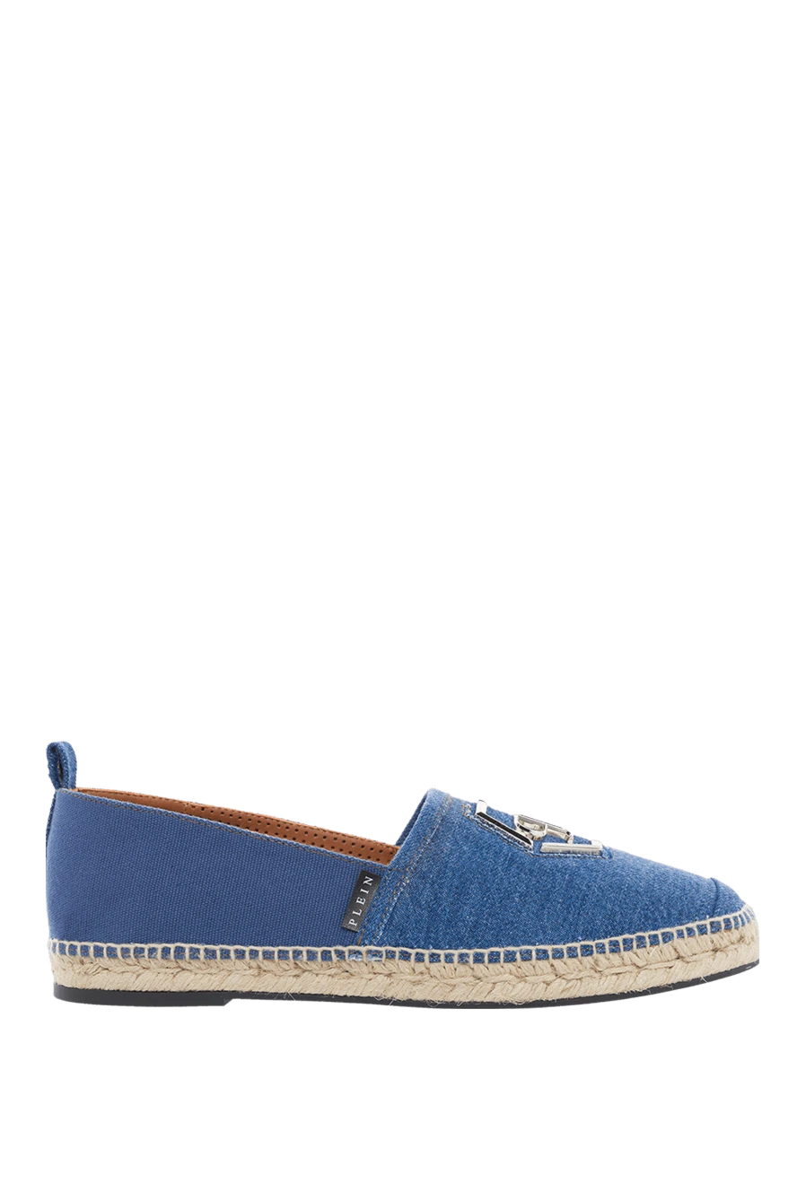 Philipp Plein man espadrilles jute and leather blue for men купить с ценами и фото 166846 - photo 1