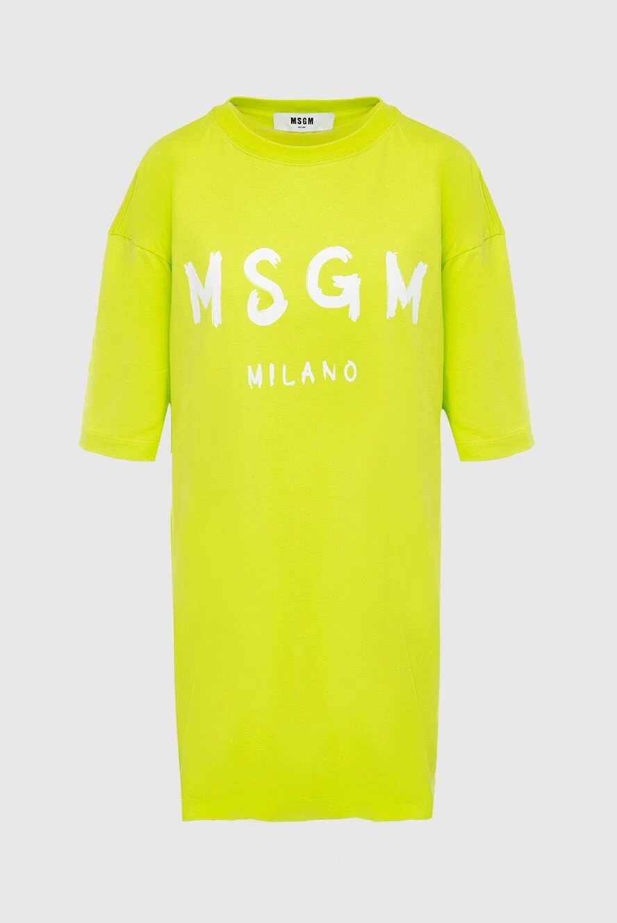 MSGM woman yellow cotton dress for women купить с ценами и фото 166862 - photo 1