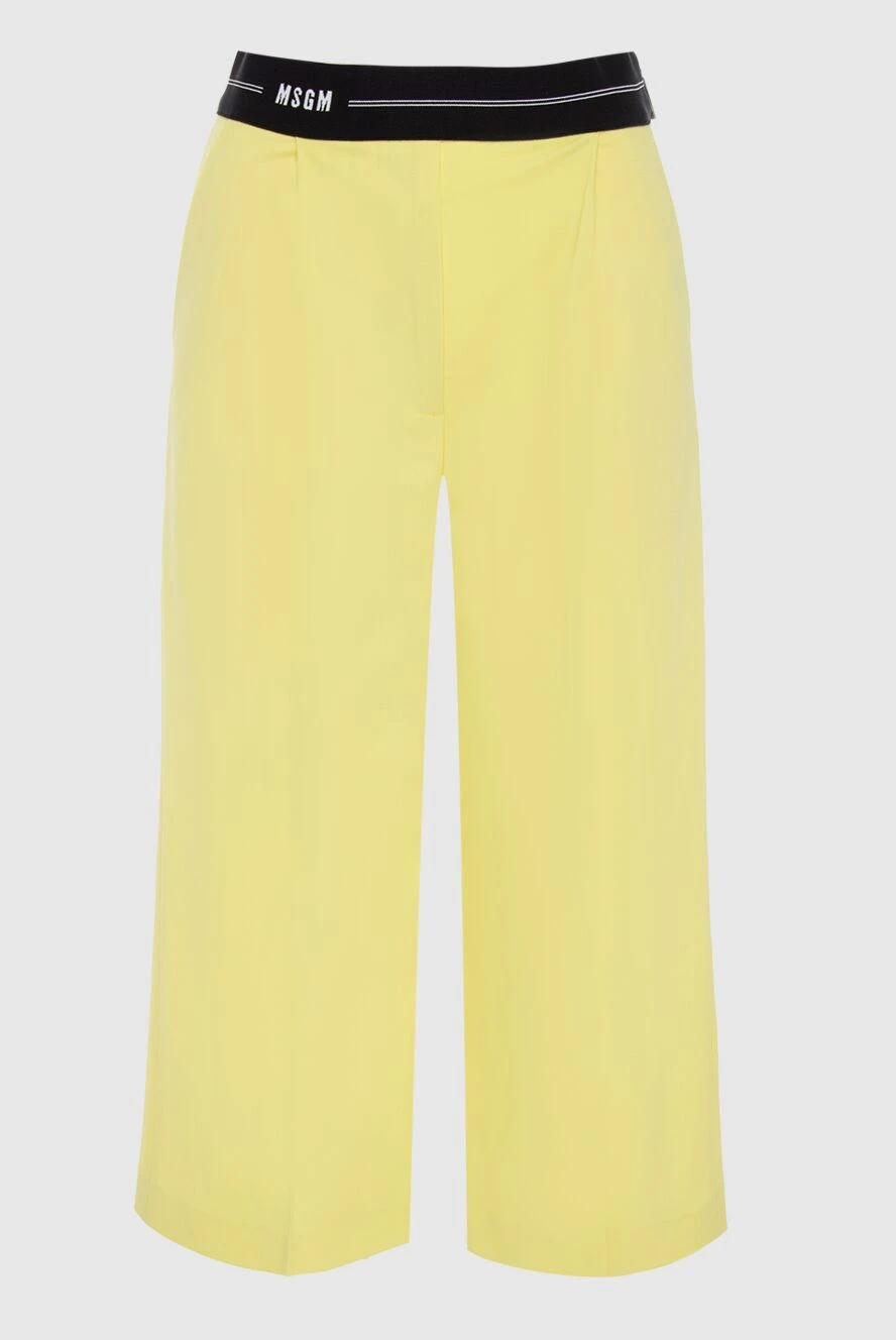 MSGM woman yellow wool trousers for women купить с ценами и фото 166871 - photo 1