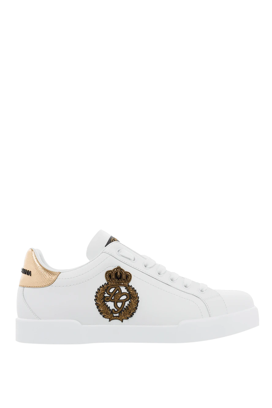 Dolce & Gabbana man white leather sneakers for men купить с ценами и фото 166884 - photo 1