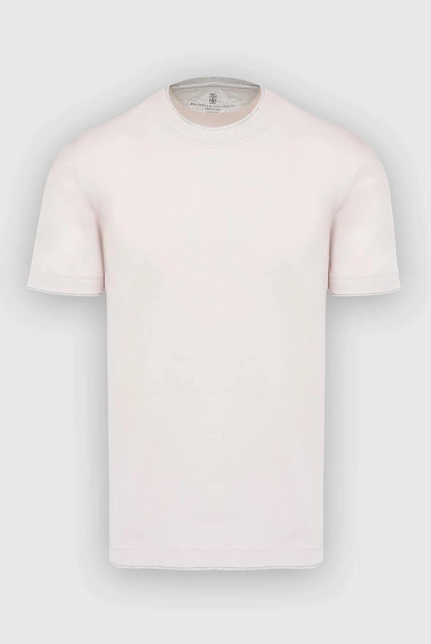 Brunello Cucinelli футболка из мягкого хлопка цвета пудры с двойной отделкой воротника
166904 - фото 1