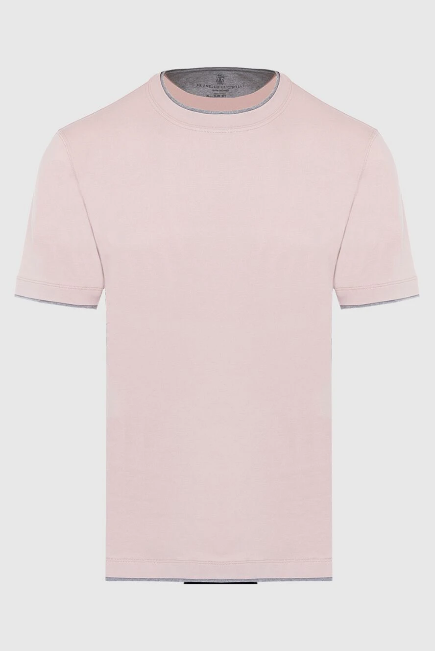 Brunello Cucinelli футболка из хлопка розовая мужская 166909 - фото 1