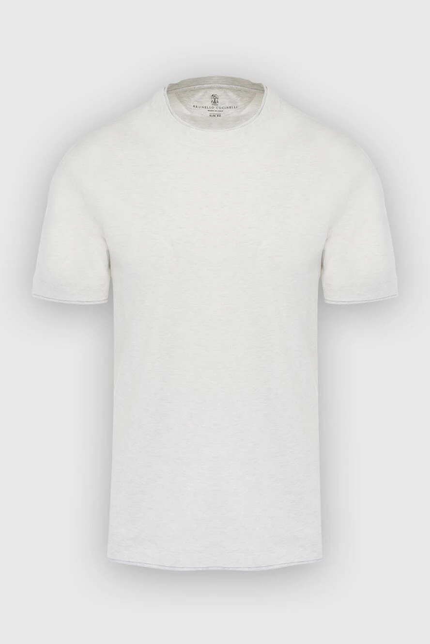 Brunello Cucinelli базовая футболка из эластичного хлопка в светлом тоне
166917 - фото 1