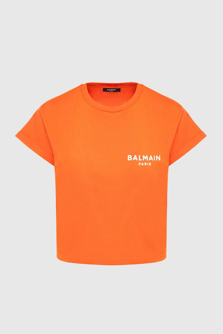 Balmain woman orange cotton t-shirt for women купить с ценами и фото 167032 - photo 1