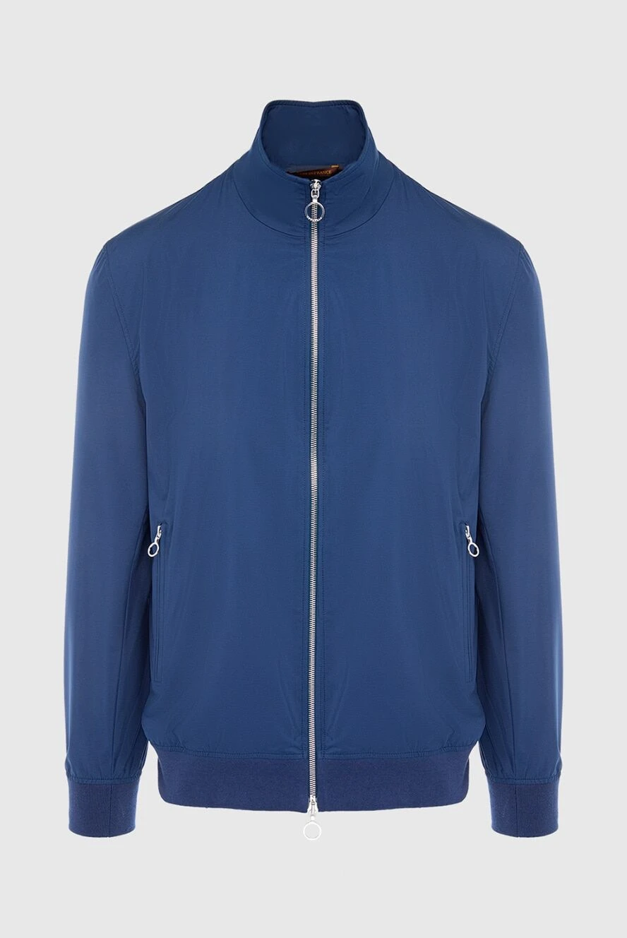 Seraphin мужская синяя куртка на молнии с отделкой из натуральной кожи
167070 - фото 1