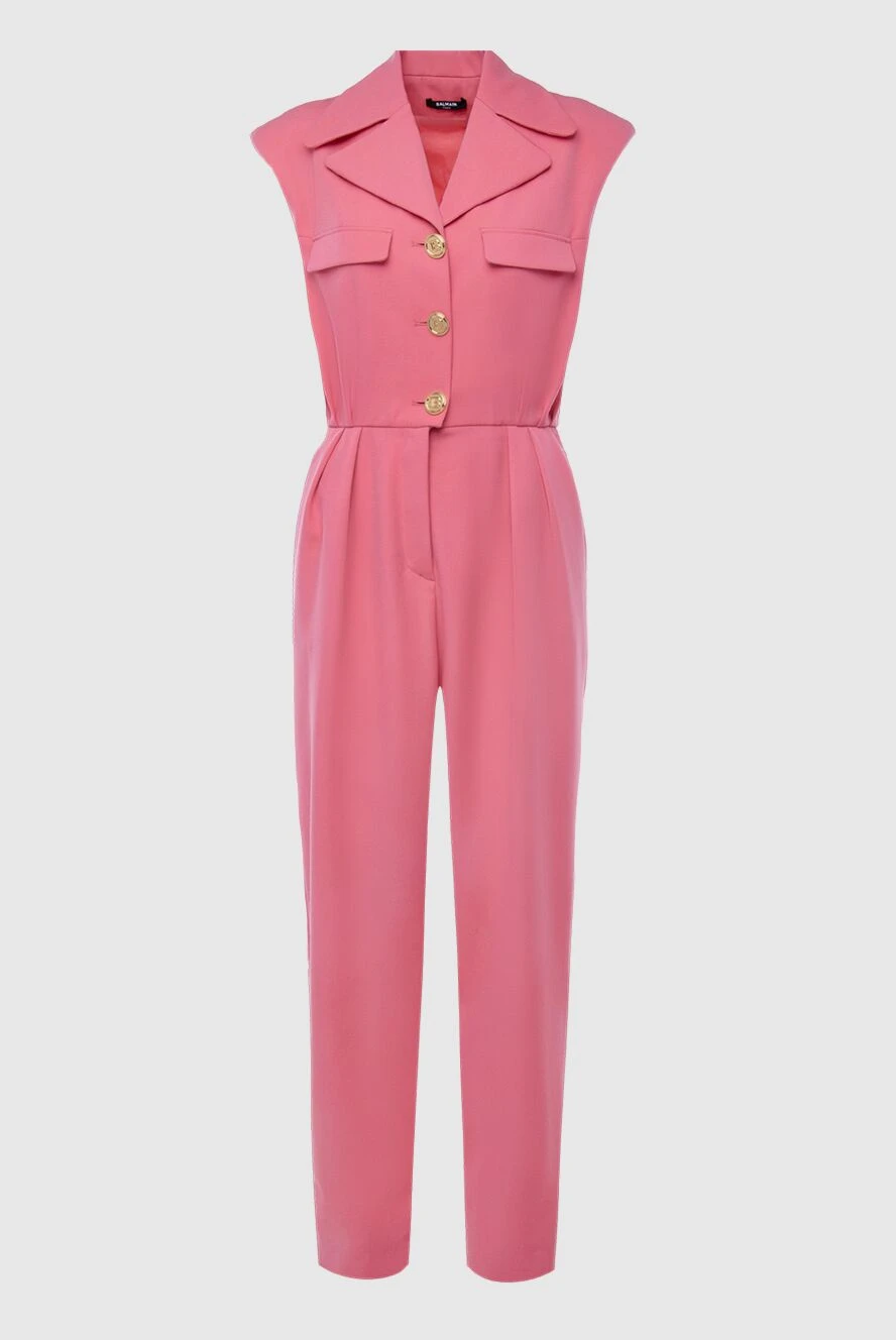 Balmain woman women's pink wool jumpsuit купить с ценами и фото 167108 - photo 1