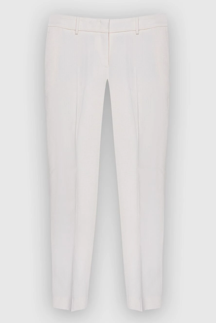 Ermanno Scervino woman white viscose and silk trousers for women купить с ценами и фото 167126 - photo 1