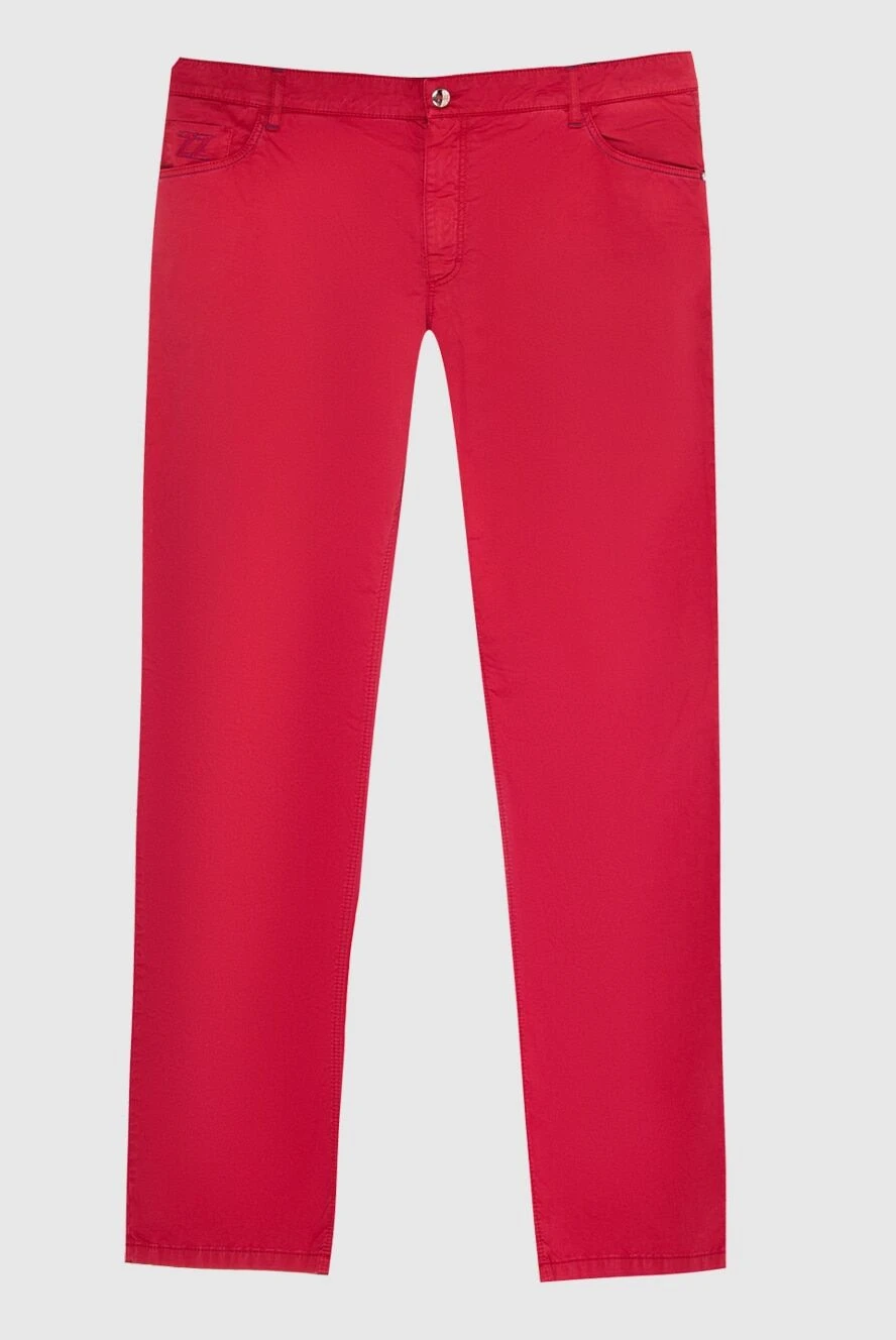 Zilli man men's red cotton trousers купить с ценами и фото 167184 - photo 1