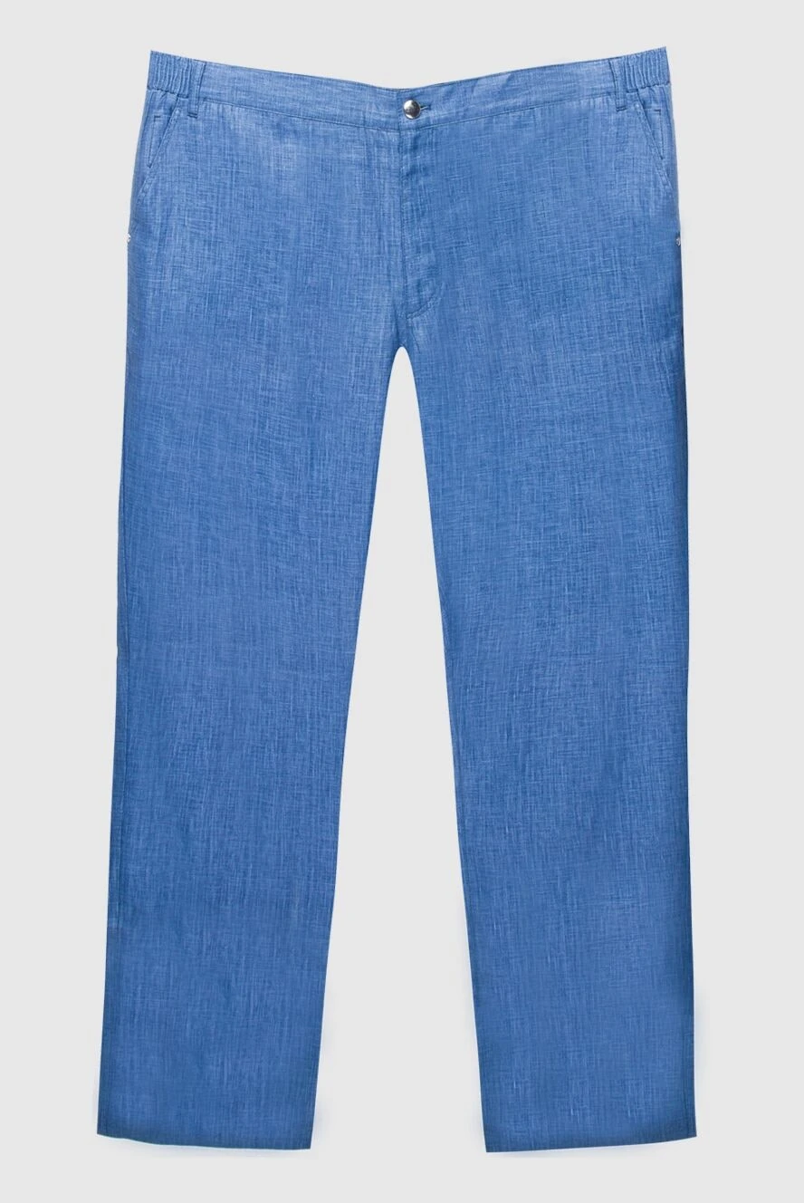 Zilli man men's blue linen trousers купить с ценами и фото 167195 - photo 1