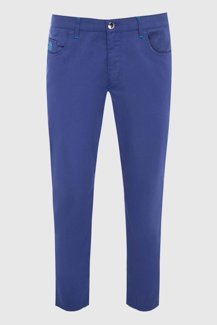 Zilli man men's blue cotton and cashmere trousers купить с ценами и фото 167199 - photo 1