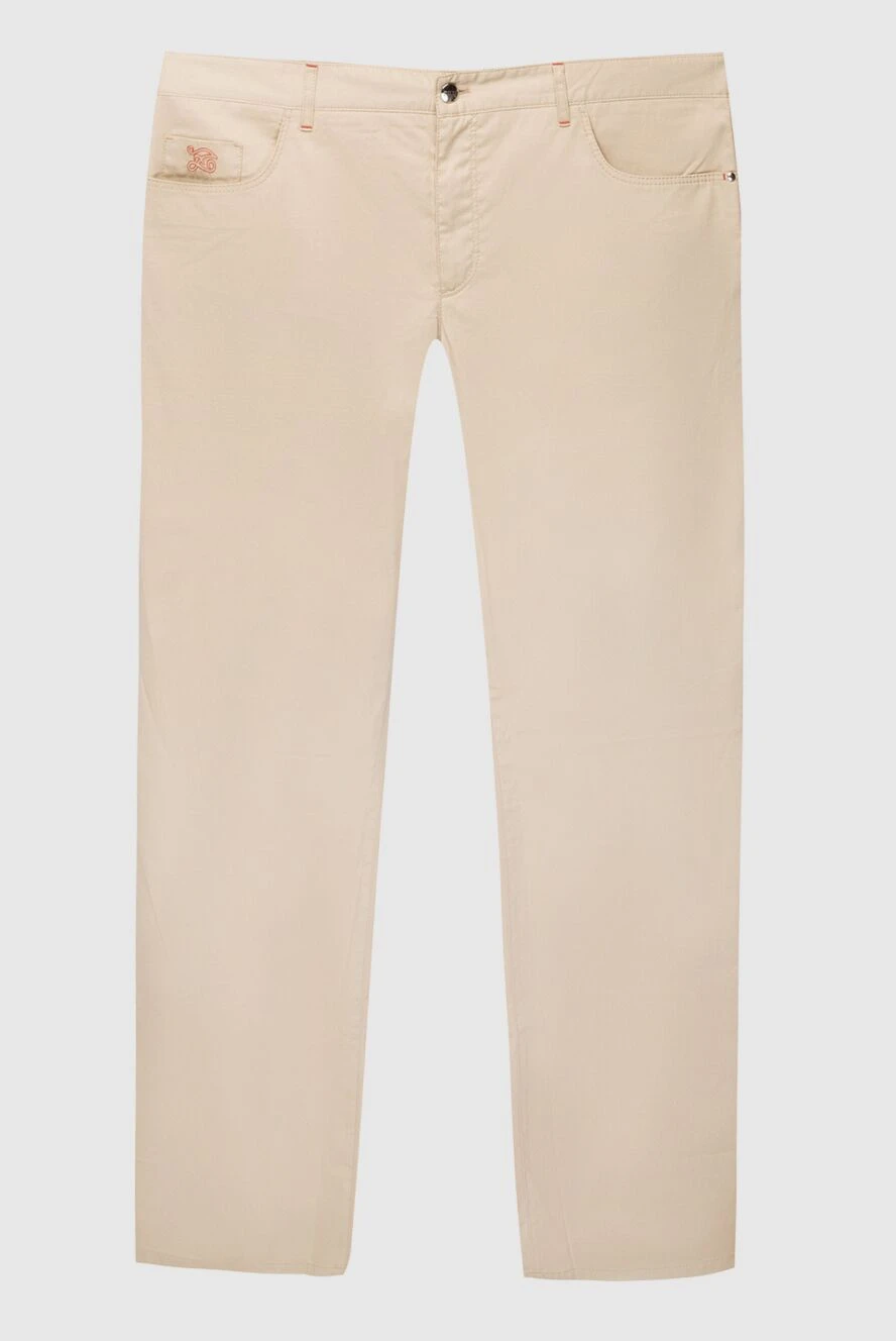 Zilli man men's beige cotton and cashmere jeans купить с ценами и фото 167217 - photo 1