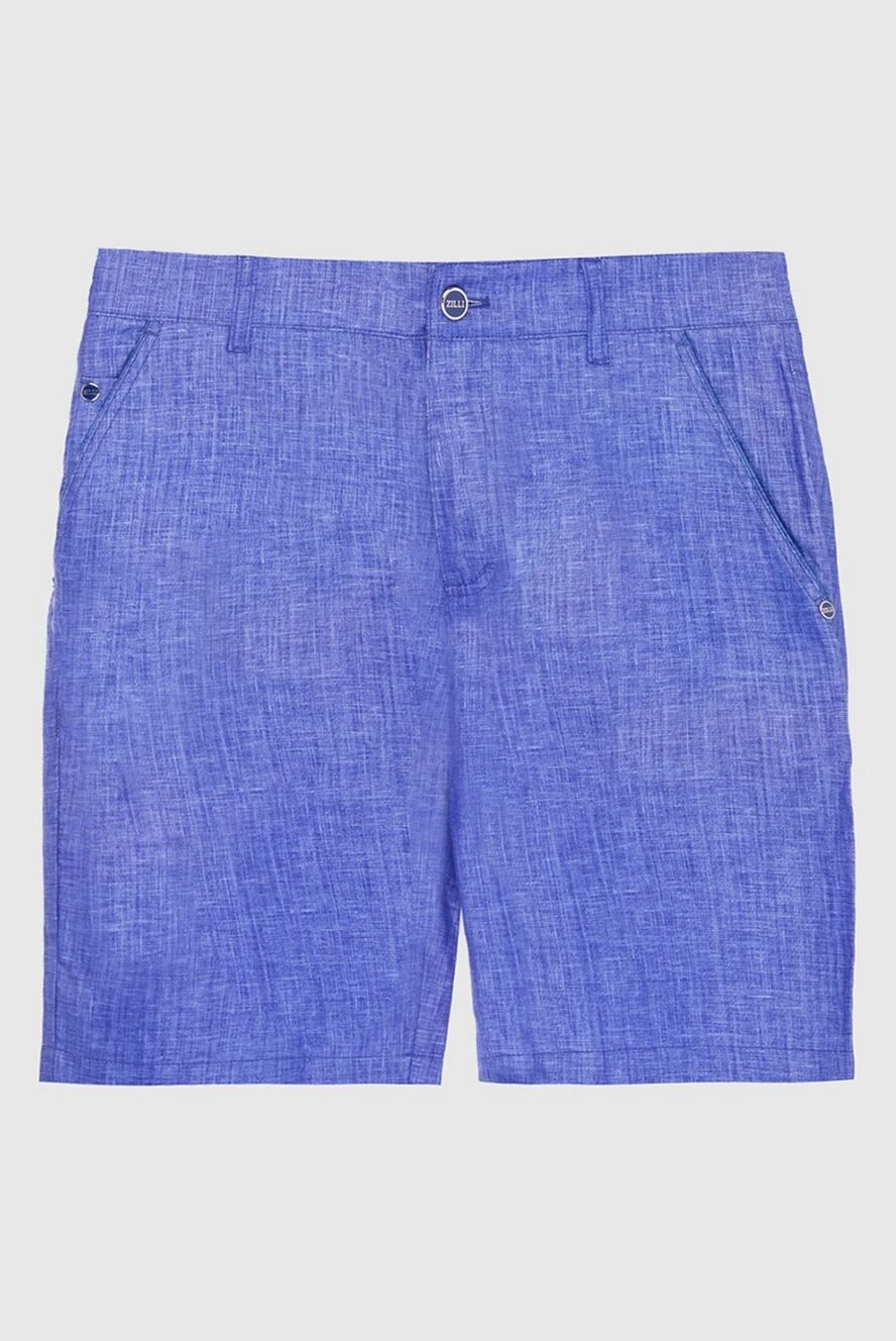 Zilli man blue linen shorts for men купить с ценами и фото 167228 - photo 1