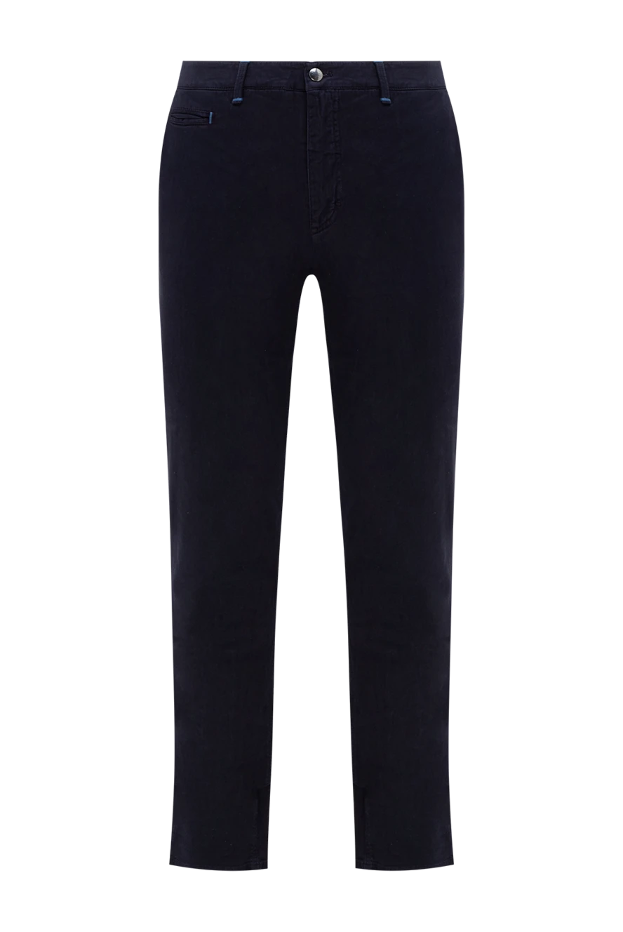 Zilli man men's blue cotton and cashmere trousers купить с ценами и фото 167232 - photo 1