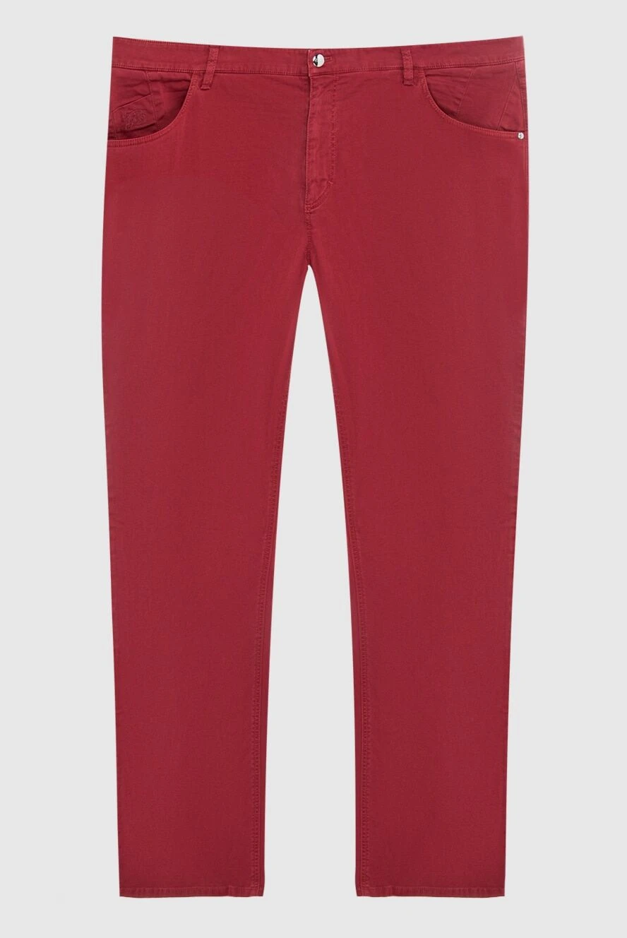 Zilli man red cotton and elastane jeans for men купить с ценами и фото 167264 - photo 1