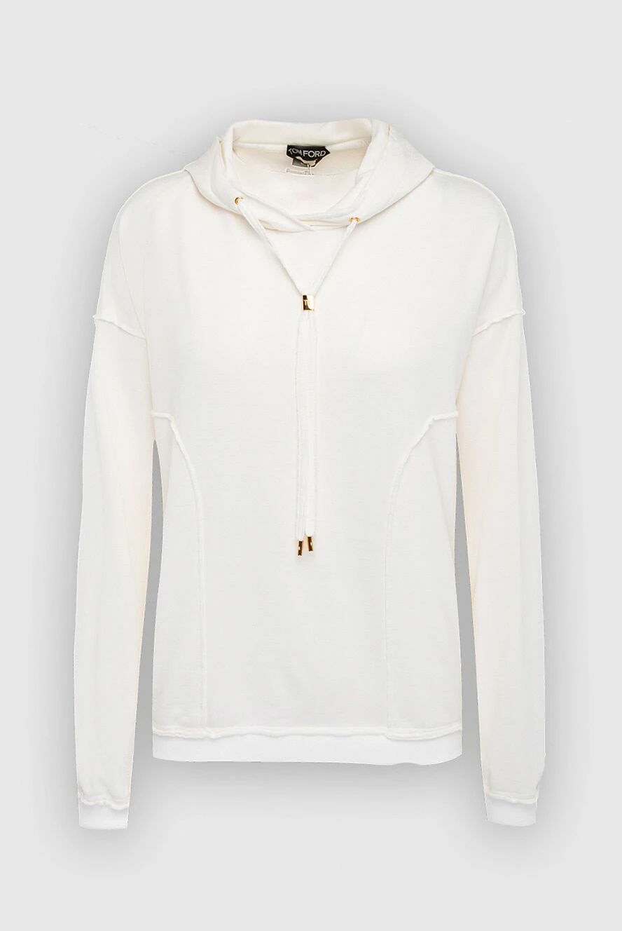 Tom Ford woman silk and cotton hoodie white for women купить с ценами и фото 167327 - photo 1