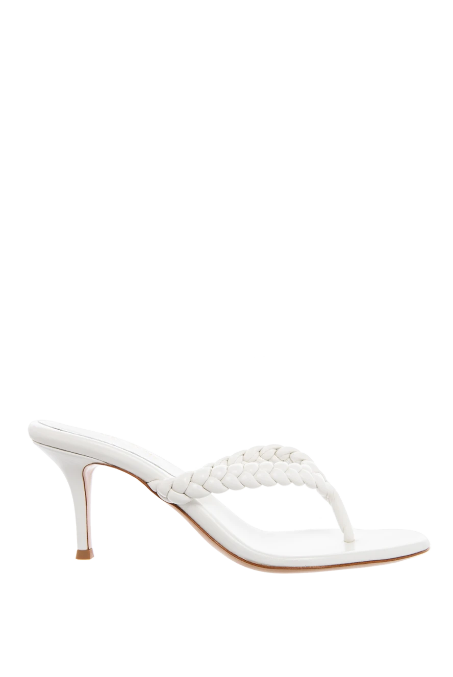 Gianvito Rossi woman white leather sandals for women купить с ценами и фото 167366 - photo 1