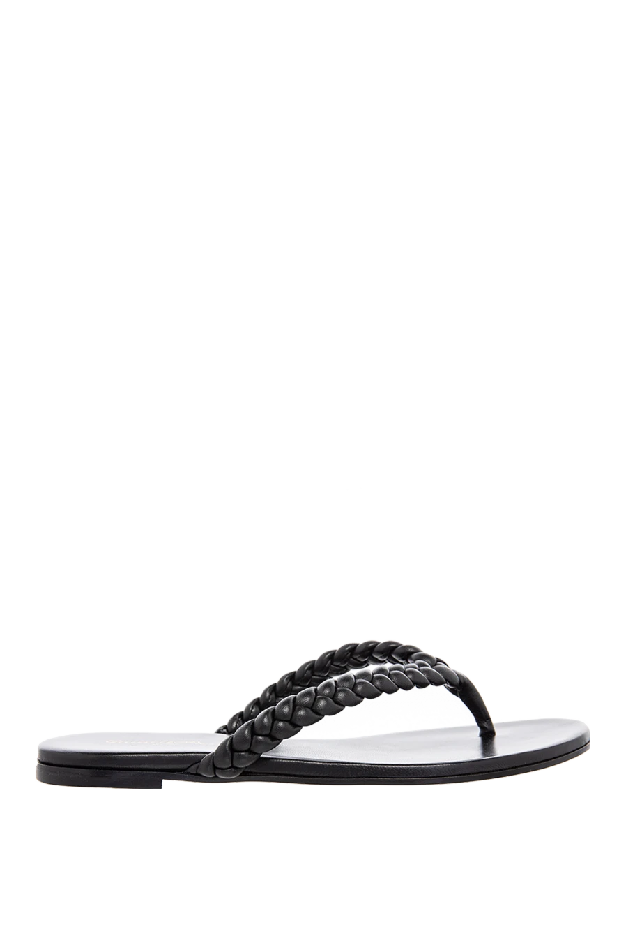 Gianvito Rossi woman black leather flip-flops for women купить с ценами и фото 167367 - photo 1