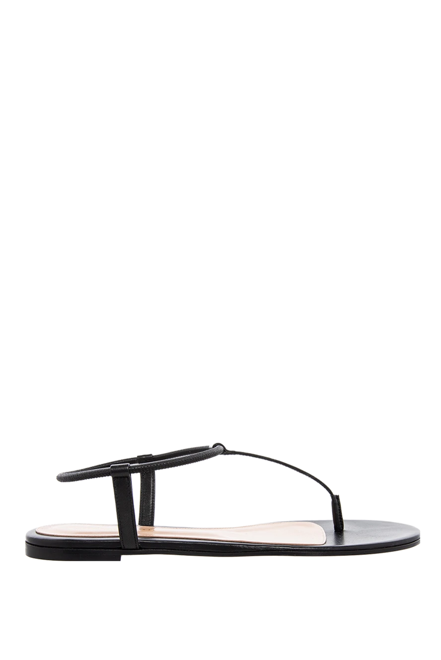 Gianvito Rossi woman black leather flip-flops for women купить с ценами и фото 167370 - photo 1