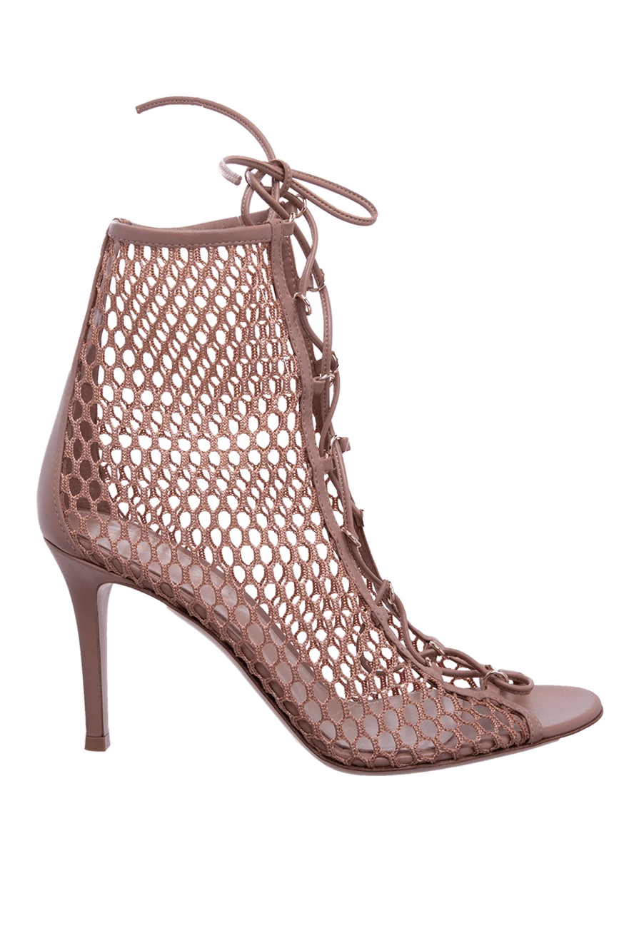 Gianvito Rossi Әйелдер бежевый әйелдер былғары және тоқыма сандалдар купить с ценами и фото 167373 - фото 1