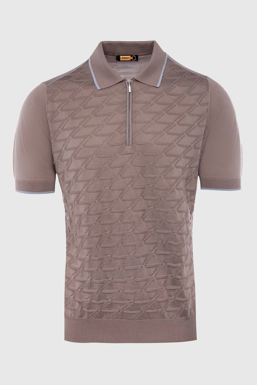 Zilli man silk polo brown for men купить с ценами и фото 167409 - photo 1