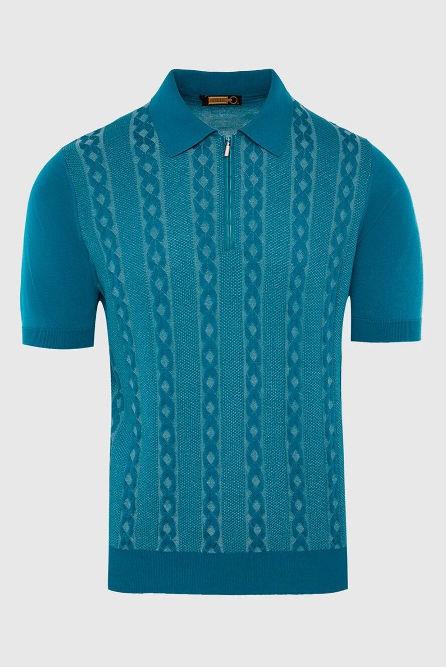 Zilli man polo in silk, cotton and crocodile skin green for men купить с ценами и фото 167415 - photo 1