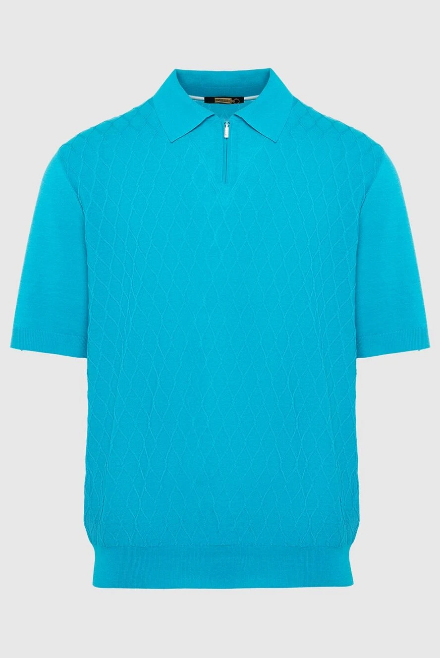 Zilli man cotton and silk polo blue for men купить с ценами и фото 167417 - photo 1