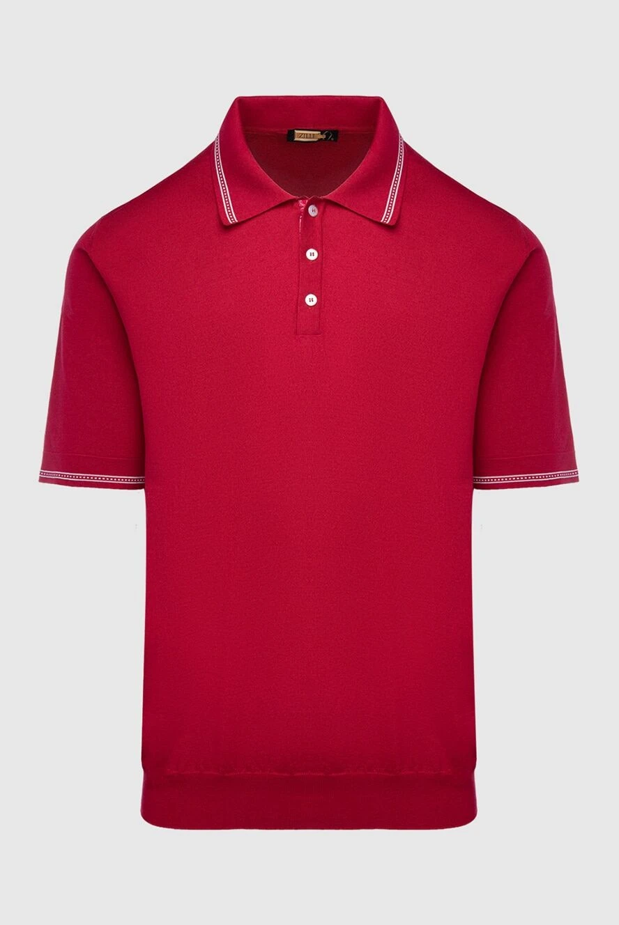 Zilli man cotton, silk and crocodile leather polo red for men купить с ценами и фото 167420 - photo 1