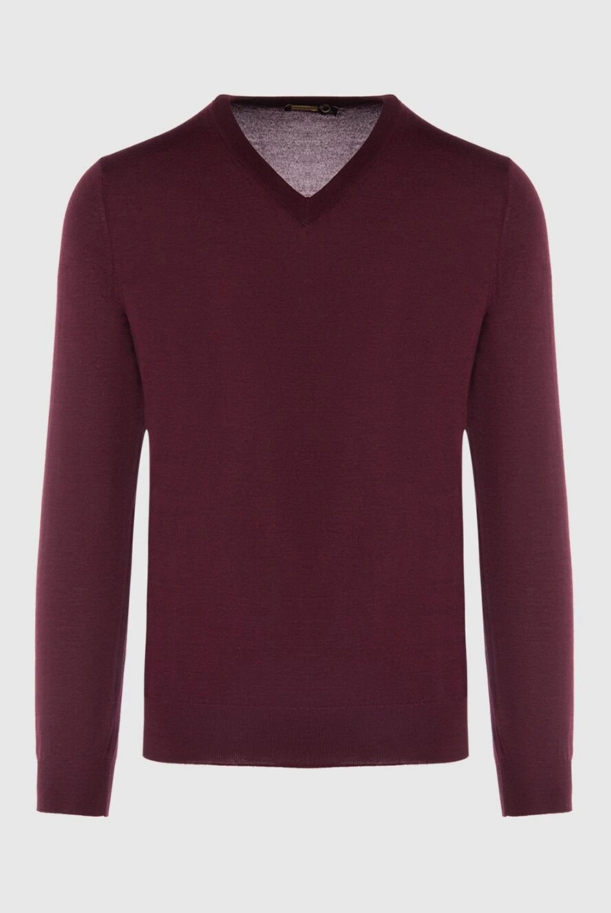 Zilli man cashmere and silk jumper burgundy for men купить с ценами и фото 167429 - photo 1