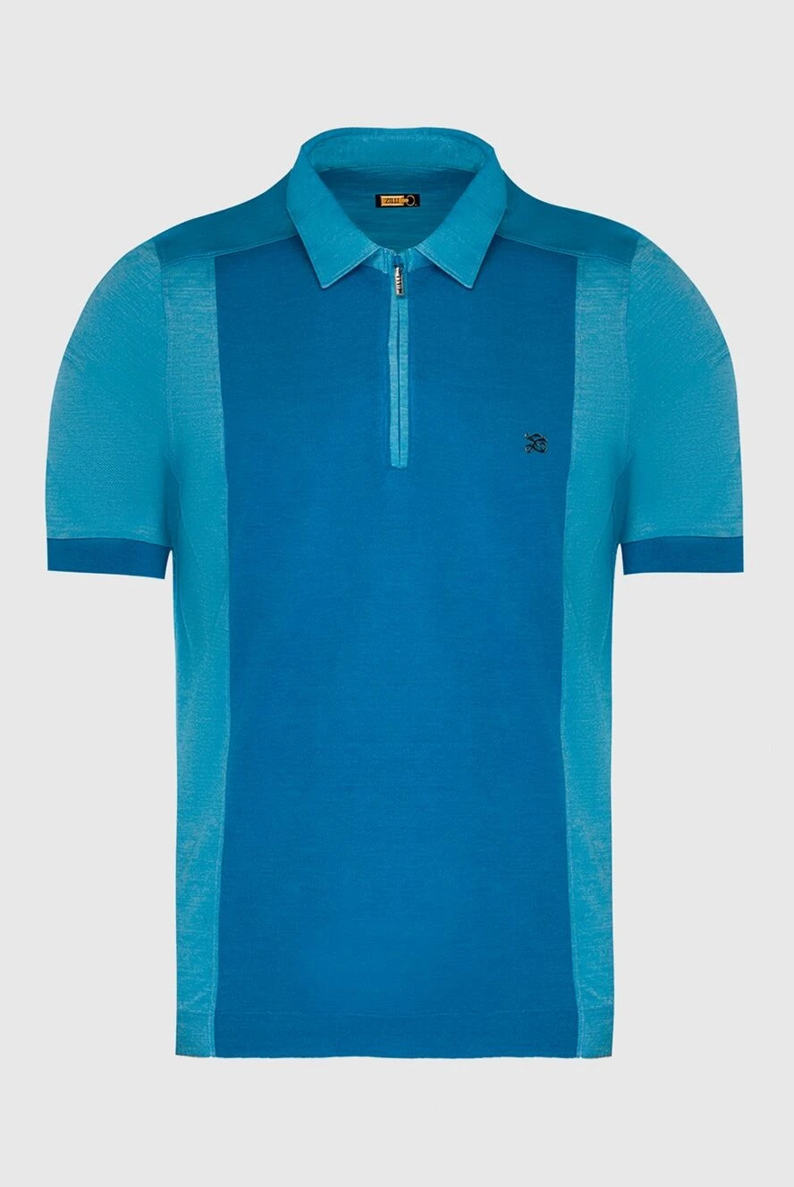 Zilli man cotton and silk polo blue for men купить с ценами и фото 167432 - photo 1