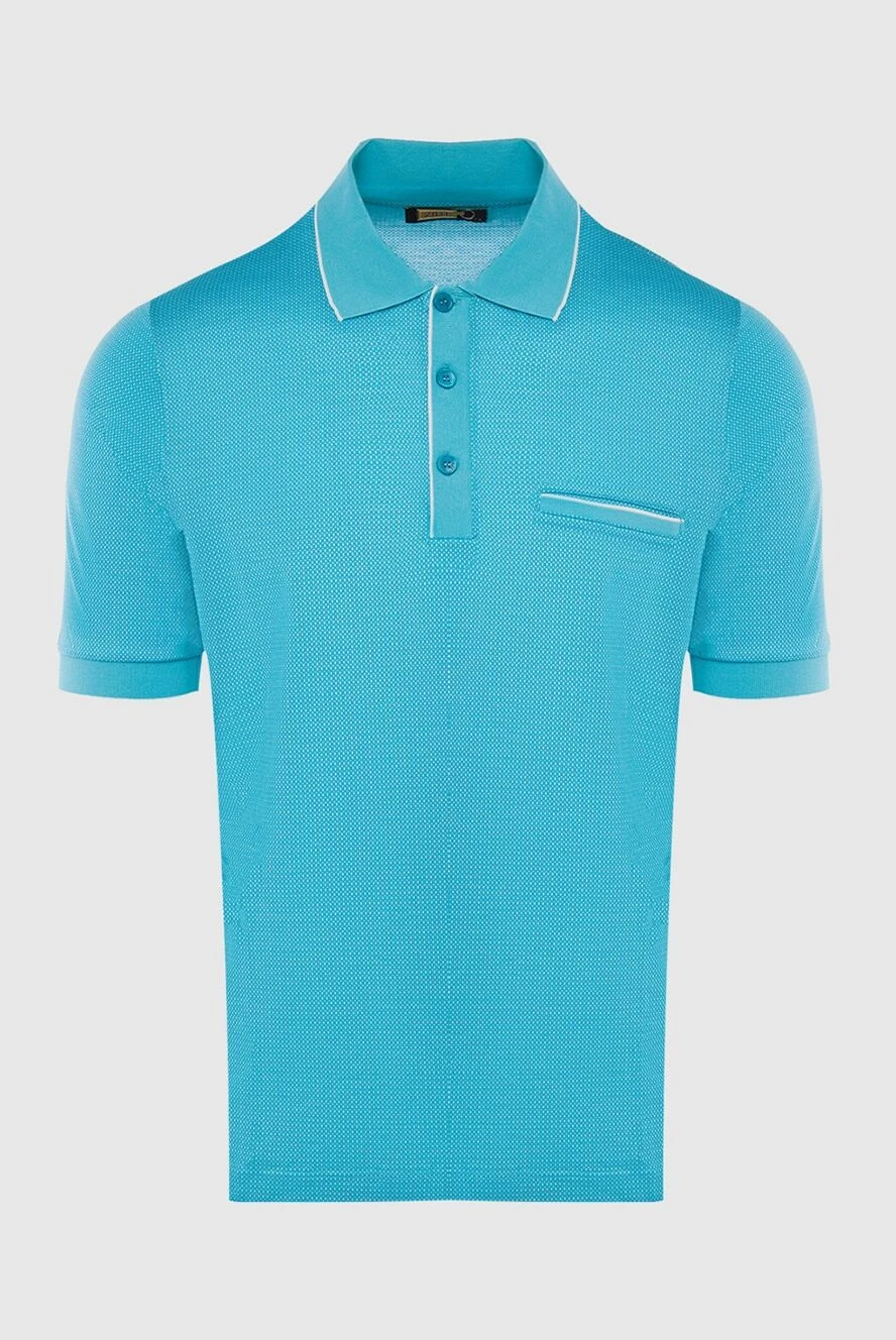 Zilli man blue cotton polo for men купить с ценами и фото 167436 - photo 1