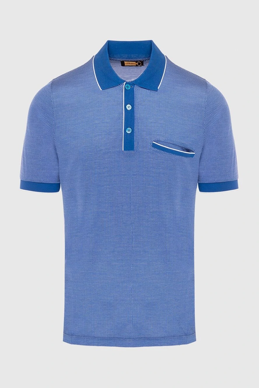 Zilli man cotton polo blue for men купить с ценами и фото 167443 - photo 1