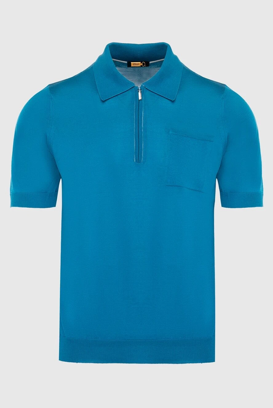 Zilli man cotton and silk polo blue for men купить с ценами и фото 167444 - photo 1