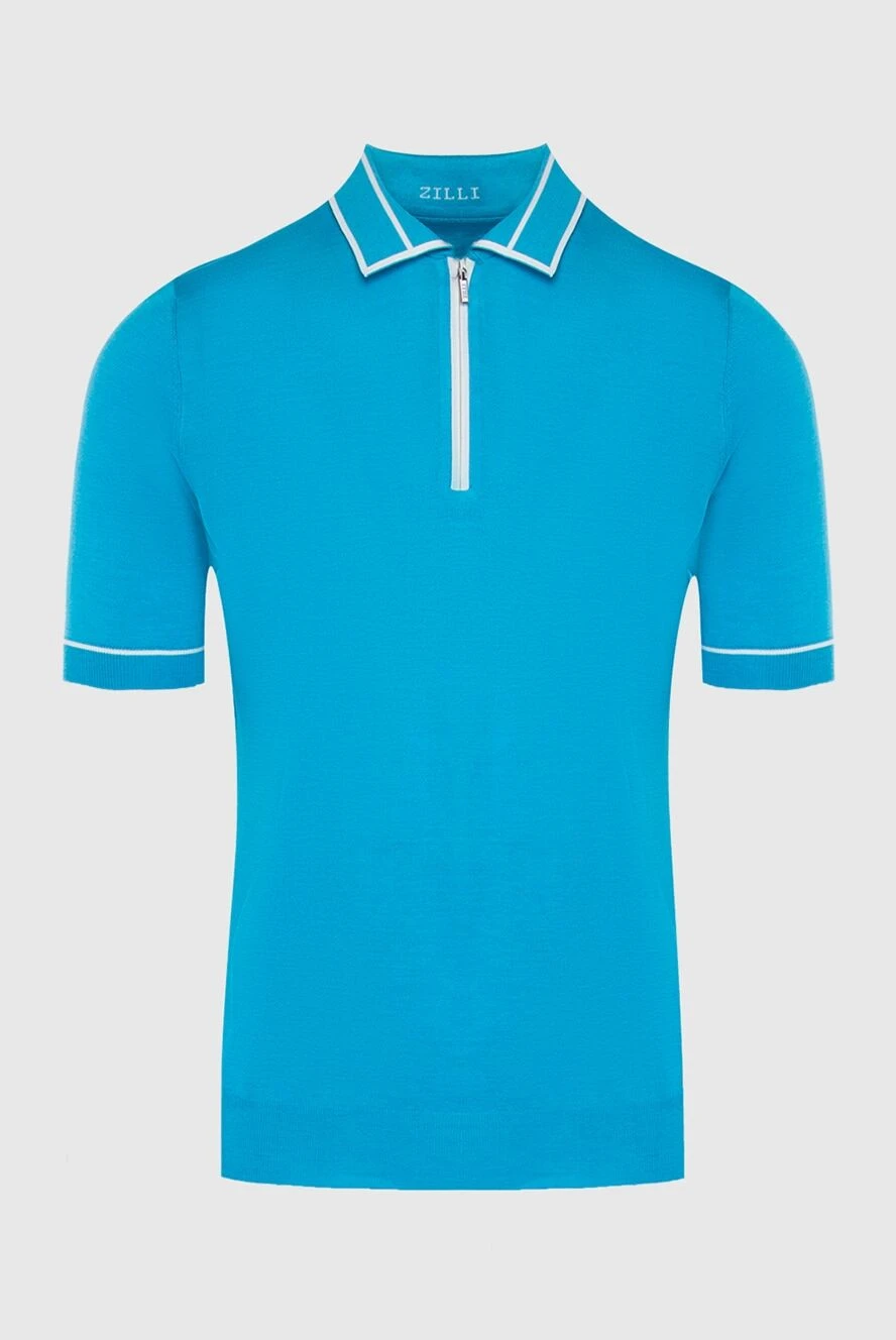 Zilli man cotton and silk polo blue for men купить с ценами и фото 167445 - photo 1