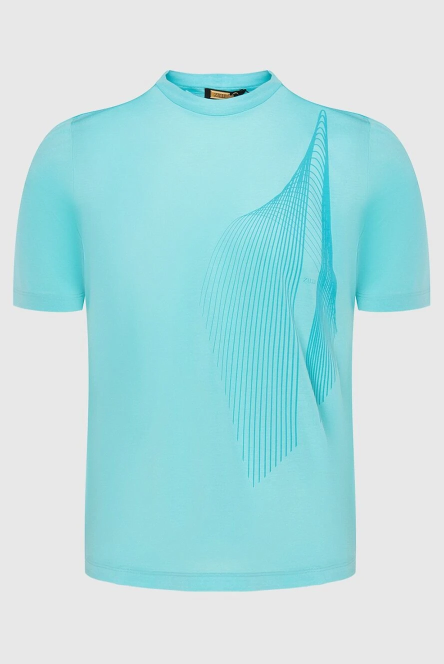 Zilli man blue cotton t-shirt for men купить с ценами и фото 167451 - photo 1