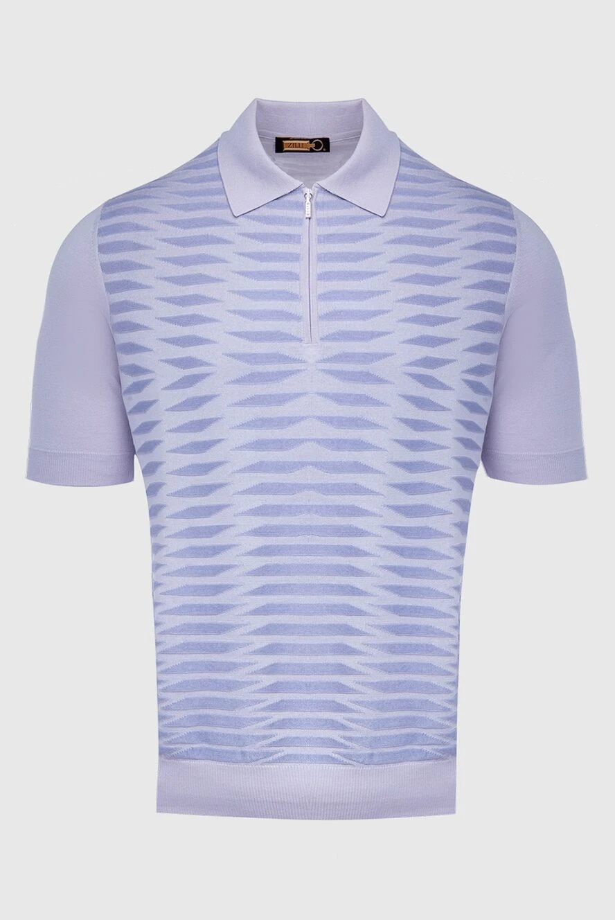 Zilli man cotton and silk polo blue for men купить с ценами и фото 167452 - photo 1