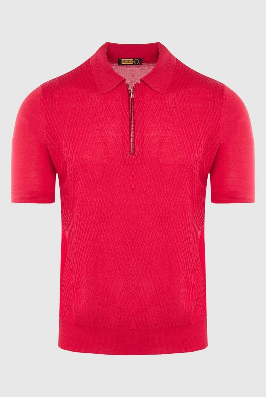 Zilli man cotton, silk and crocodile leather polo red for men купить с ценами и фото 167454 - photo 1