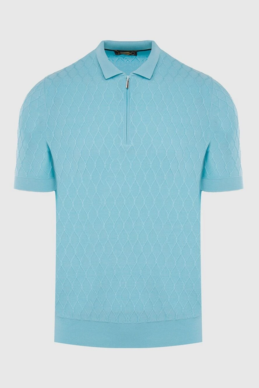 Zilli man cotton and silk polo blue for men купить с ценами и фото 167481 - photo 1