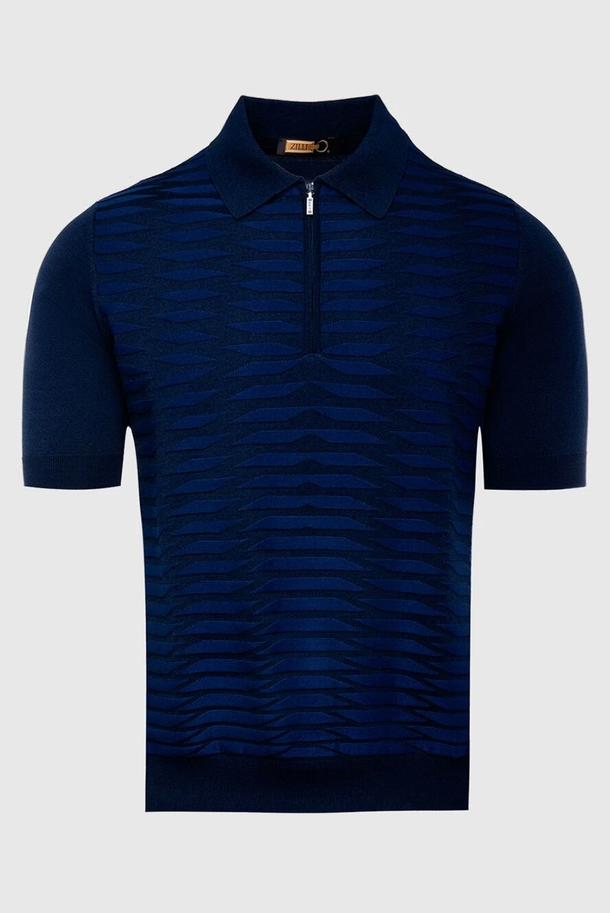 Zilli man cotton and silk polo blue for men купить с ценами и фото 167490 - photo 1