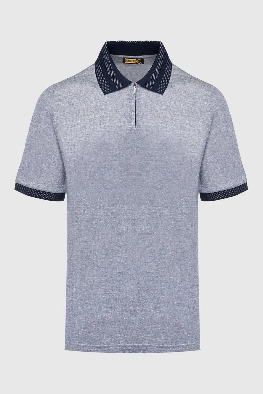 Zilli man linen and silk polo gray for men купить с ценами и фото 167498 - photo 1