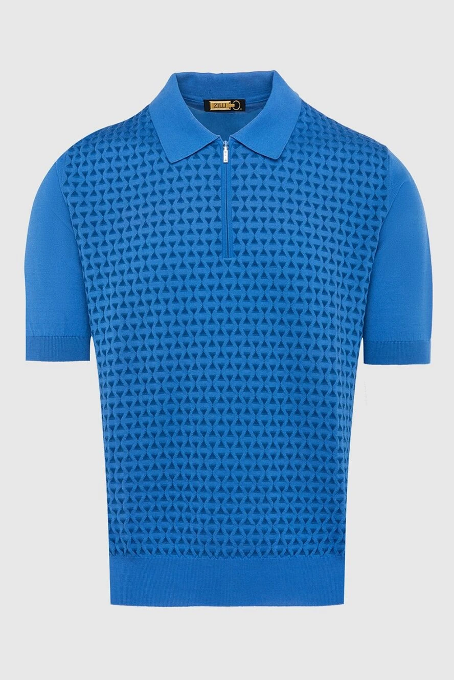 Zilli man cotton and silk polo blue for men купить с ценами и фото 167511 - photo 1