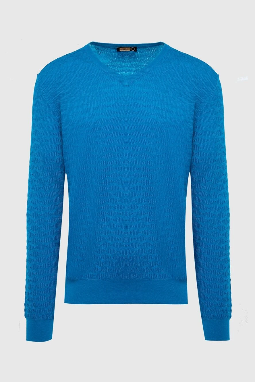 Zilli man silk and cotton jumper blue for men купить с ценами и фото 167534 - photo 1